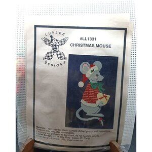 Vintage Luvlee Designs Christmas Mouse Needlepoint Kit #LL1331